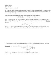 Math 2280-001 Wed Apr 15 Laplace transform, continued.