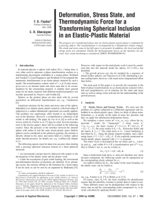Deformation, Stress State, and Thermodynamic Force for a Transforming Spherical Inclusion