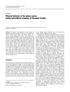 Physical behavior of the plume source S. Maaløe