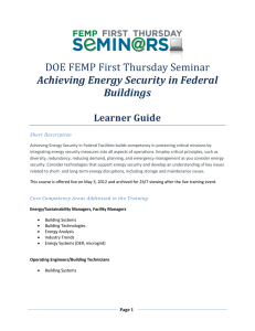 DOE FEMP First Thursday Seminar Achieving Energy Security in Federal Buildings