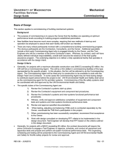 U W Mechanical Commissioning