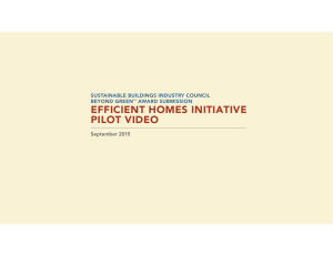 EFFICIENT HOMES INITIATIVE PILOT VIDEO  SUSTAINABLE BUILDINGS INDUSTRY COUNCIL