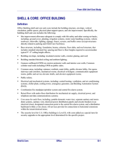 SHELL &amp; CORE: OFFICE BUILDING Definition GSA Unit Cost Study