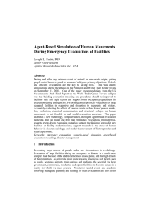 Agent-Based Simulation of Human Movements During Emergency Evacuations of Facilities Abstract