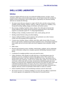 SHELL &amp; CORE: LABORATORY Definition GSA Unit Cost Study