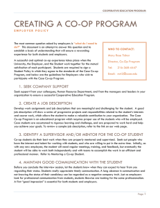 CREATING A CO-OP PROGRAM