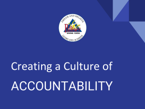 ACCOUNTABILITY Creating a Culture of
