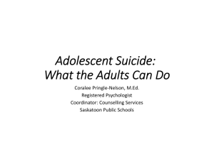 Adolescent Suicide: What the Adults Can Do