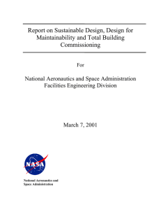 Report on Sustainable Design, Design for Maintainability and Total Building Commissioning