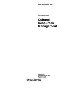 Cultural Resources Management UNCLASSIFIED