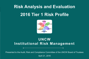 Risk Analysis and Evaluation 2016 Tier 1 Risk Profile