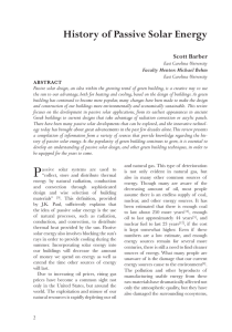 History of Passive Solar Energy Scott Barber