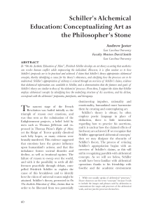 Schiller's Alchemical Education: Conceptualizing Art as the Philosopher's Stone Andrew Jester
