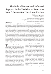 The Role of Formal and Informal New Orleans after Hurricane Katrina