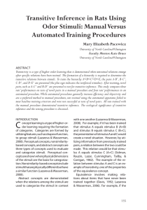 Transitive Inference in Rats Using Odor Stimuli: Manual Versus Automated Training Procedures