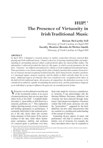 HUP! The Presence of  Virtuosity in Irish Traditional Music Kieran McCarthy Fell