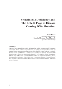Vitmain B12 Deficiency and The Role It Plays in Disease Luke Flood