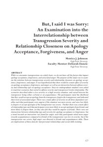 But, I said I was Sorry: An Examination into the Interrelationship between