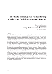 The Role of Religious Values: Young Christians’ Opinions towards Tattoos