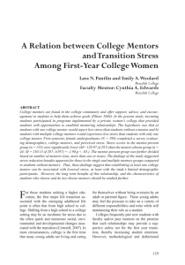 A Relation between College Mentors and Transition Stress Among First-Year College Women