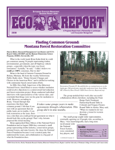 Finding Common Ground: Montana Forest Restoration Committee