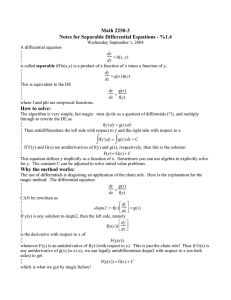 Math 2250-3 Notes for Separable Differential Equations - %1.4