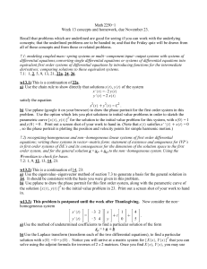 Math 2250−1 Week 13 concepts and homework, due November 23.