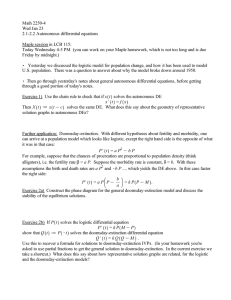 Math 2250-4 Wed Jan 23 2.1-2.2 Autonomous differential equations