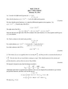 Math 2250-10 Quiz 1 SOLUTIONS January 10, 2014
