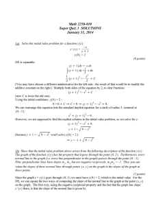 Math 2250-010 Super Quiz 1  SOLUTiONS January 31, 2014