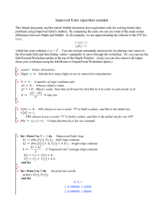 Improved Euler algorithm example