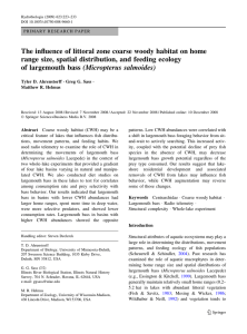 The influence of littoral zone coarse woody habitat on home