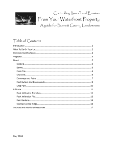 From Your Waterfront Property Controlling Runoff and Erosion Table of Contents