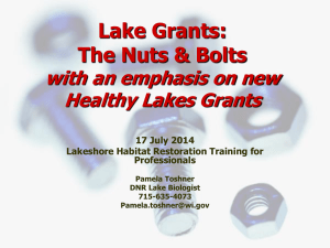 Lake Grants: The Nuts &amp; Bolts with an emphasis on new