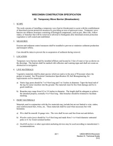 WISCONSIN CONSTRUCTION SPECIFICATION 22.  Temporary Wave Barrier (Breakwaters)