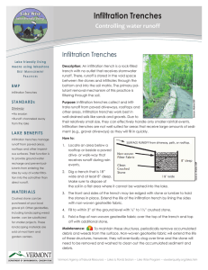 Infiltration Trenches Controlling water runoff