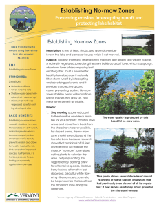 Establishing No-mow Zones Preventing erosion, intercepting runoff and protecting lake habitat