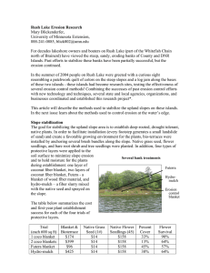 Rush Lake Erosion Research Mary Blickenderfer, University of Minnesota Extension, 888-241-0885,