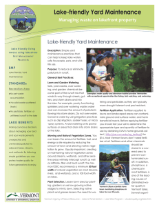 Lake-friendly Yard Maintenance Managing waste on lakefront property BMP
