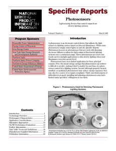 Specifier Report s Photosensors Program Sponsors