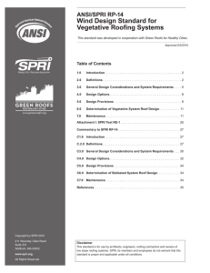 Wind Design Standard for Vegetative Roofing Systems ANSI/SPRI RP-14 Table of Contents