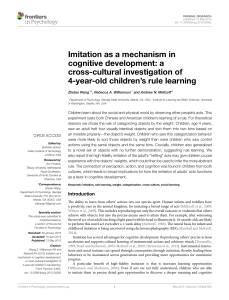 Imitation as a mechanism in cognitive development: a cross-cultural investigation of