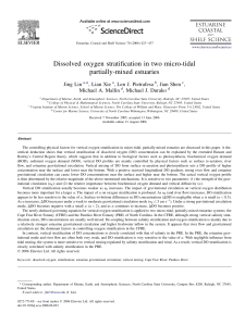Dissolved oxygen stratification in two micro-tidal partially-mixed estuaries Jing Lin ,