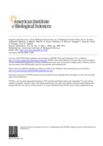 Impacts and Recovery from Multiple Hurricanes in a Piedmont-Coastal Plain... Author(s): Michael A. Mallin, Martin H. Posey, Matthew R. McIver,...