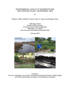 ENVIRONMENTAL QUALITY OF WILMINGTON AND NEW HANOVER COUNTY WATERSHEDS, 2008