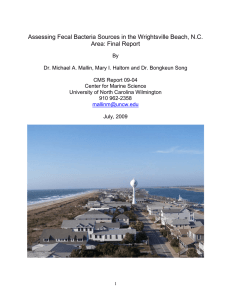 Assessing Fecal Bacteria Sources in the Wrightsville Beach, N.C.