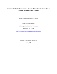 Assessment of Water Resources and Watershed Conditions in Moores Creek