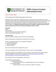 SESD: Course Creation Information Form