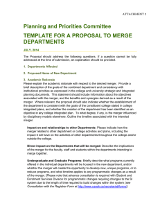 Planning and Priorities Committee TEMPLATE FOR A PROPOSAL TO MERGE DEPARTMENTS ATTACHMENT 2