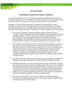 University Senate  Nominations Procedures for Senate Committees